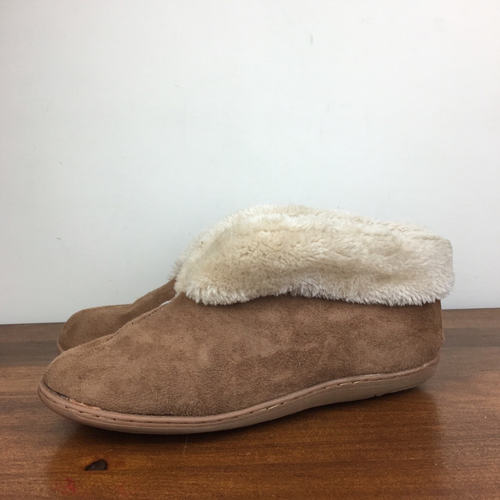 Western Chief Women’s Bootie Slipper 7901270 Size 9 Brown Microfiber Faux Fur.